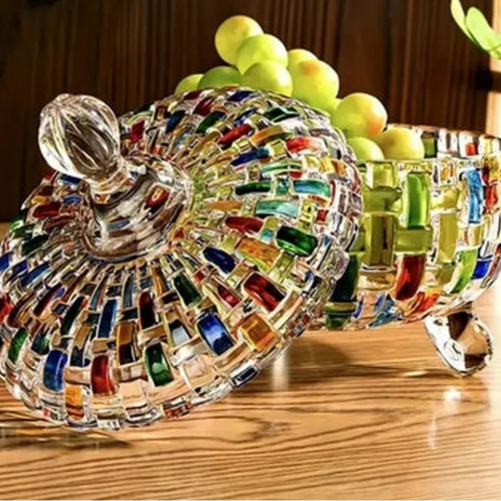 Colorful Mosaic Glass Art Bowl
